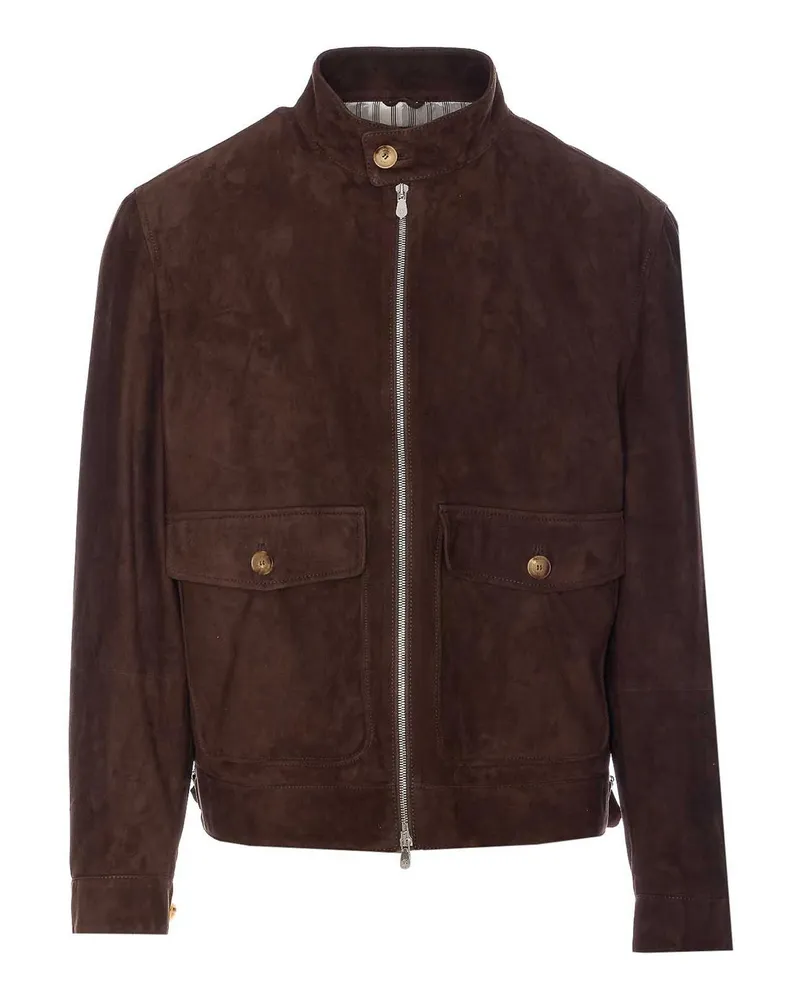 Brunello Cucinelli Lederjacke - Braun Braun