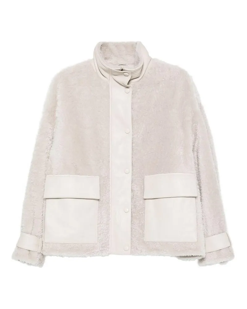 Emporio Armani Lederjacke - Weiß Weiß