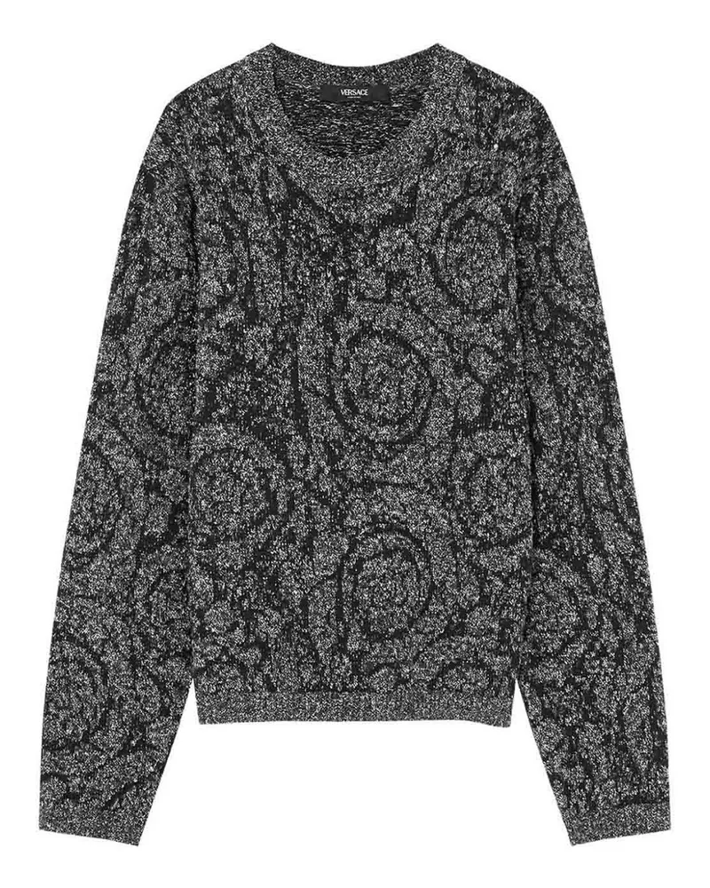 Versace Rundhalspullover - Schwarz Grau