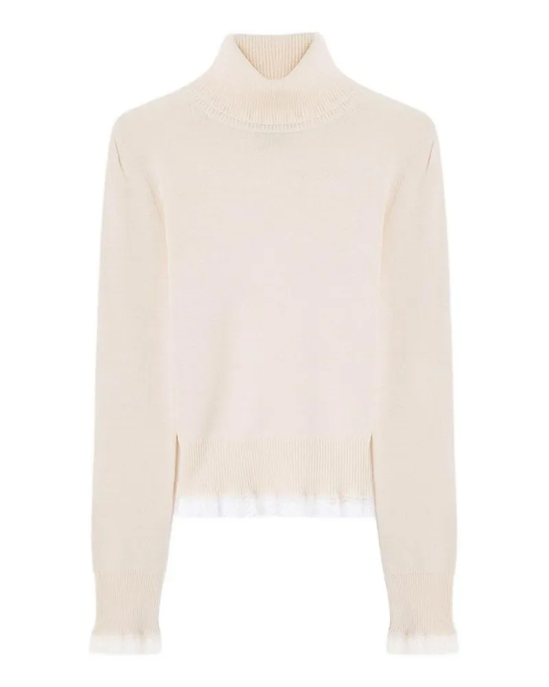 Ganni Rundhalspullover - Creme Creme