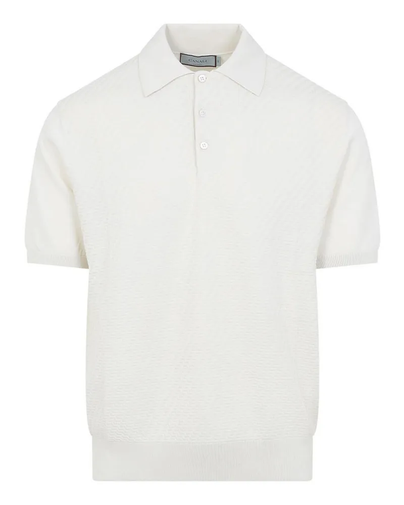 Canali Poloshirt - Weiß Weiß