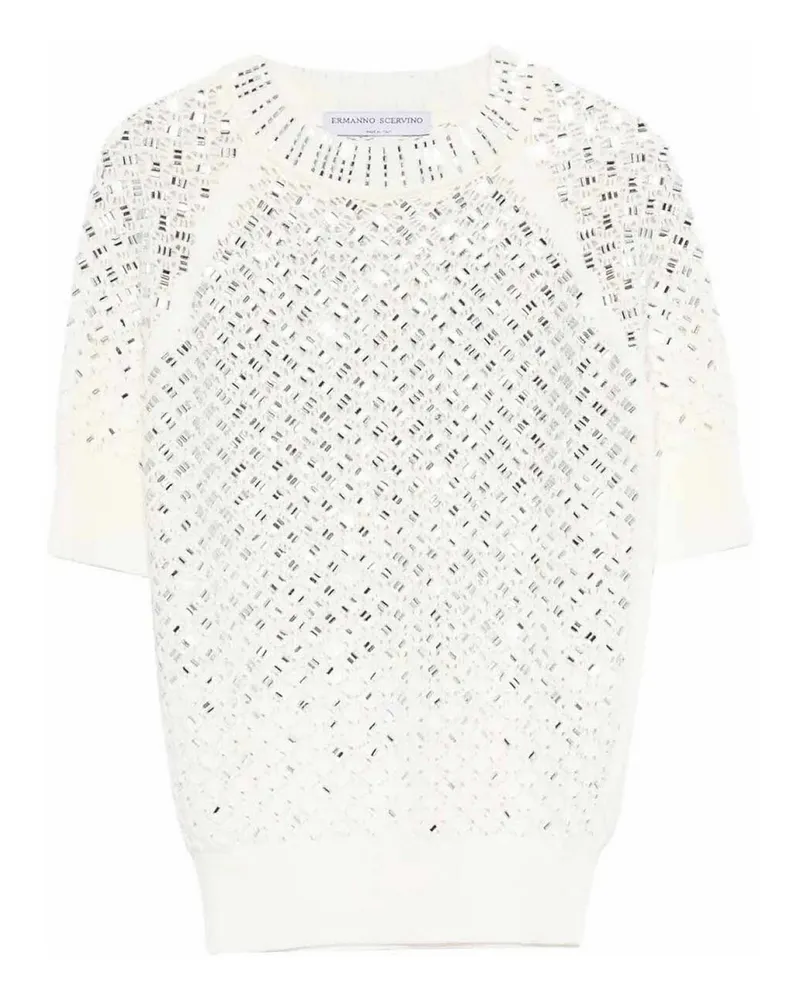 Ermanno Scervino Rundhalspullover - Weiß Weiß