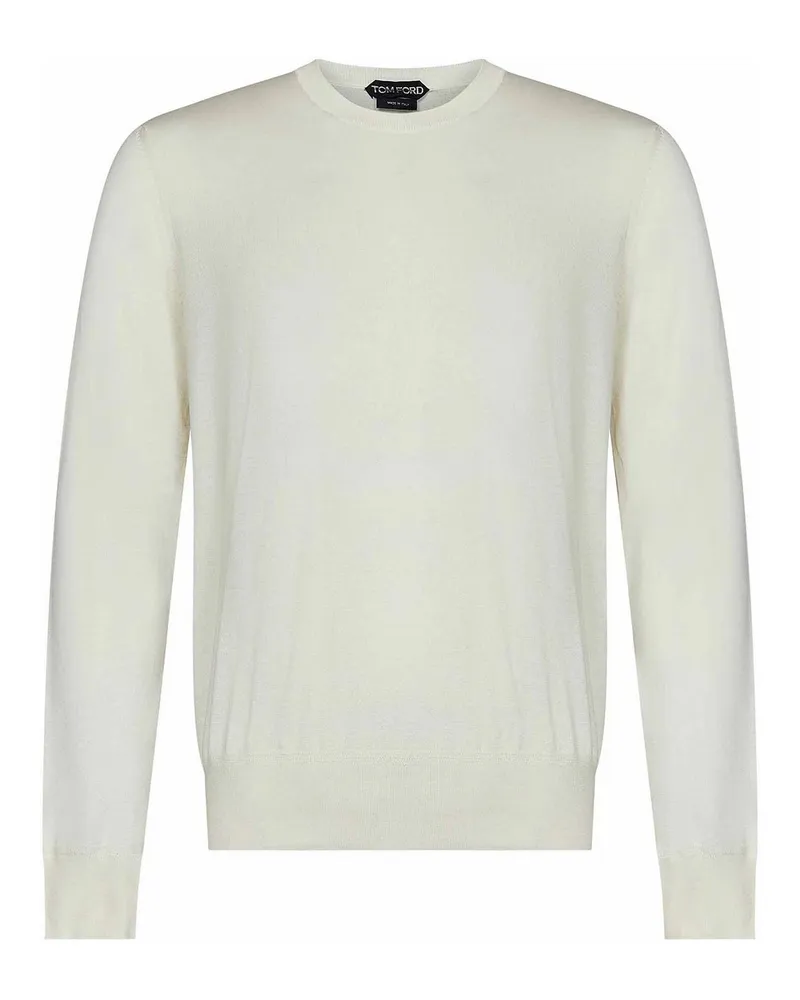 Tom Ford Rundhalspullover - Weiß Weiß