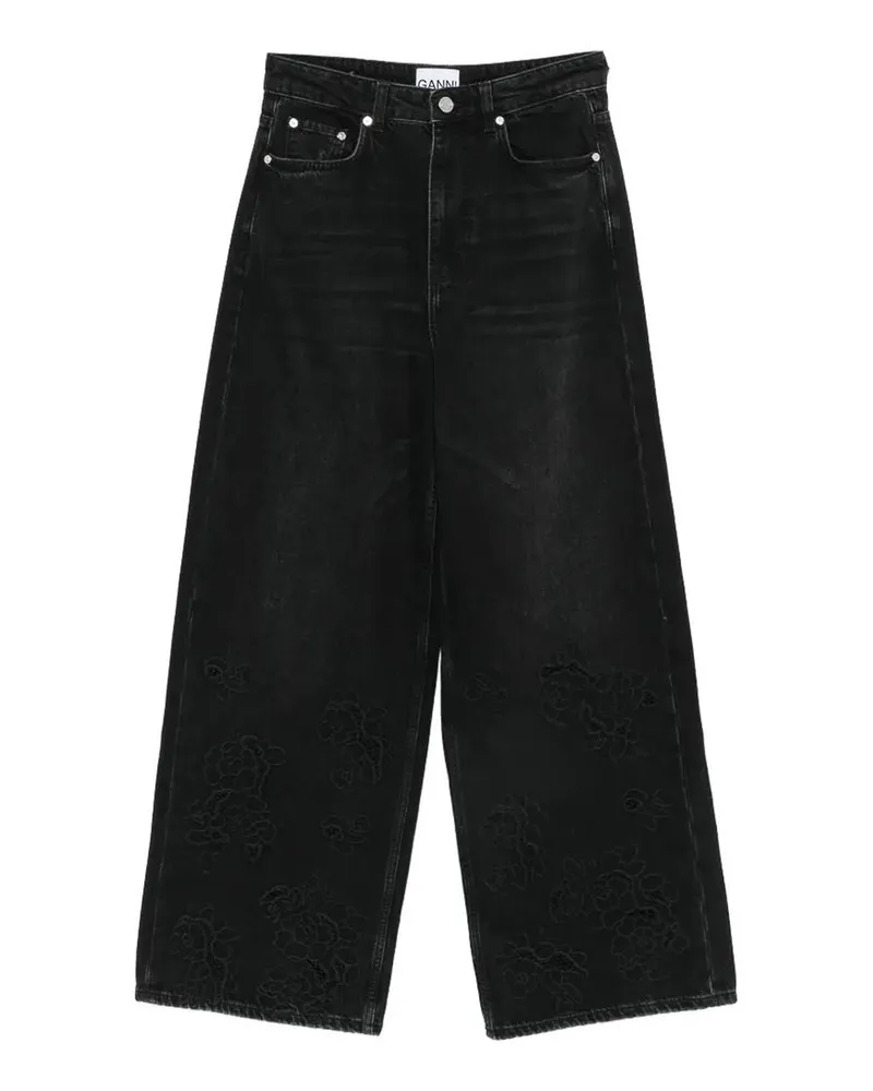 Ganni Straight Leg Jeans - Schwarz Schwarz