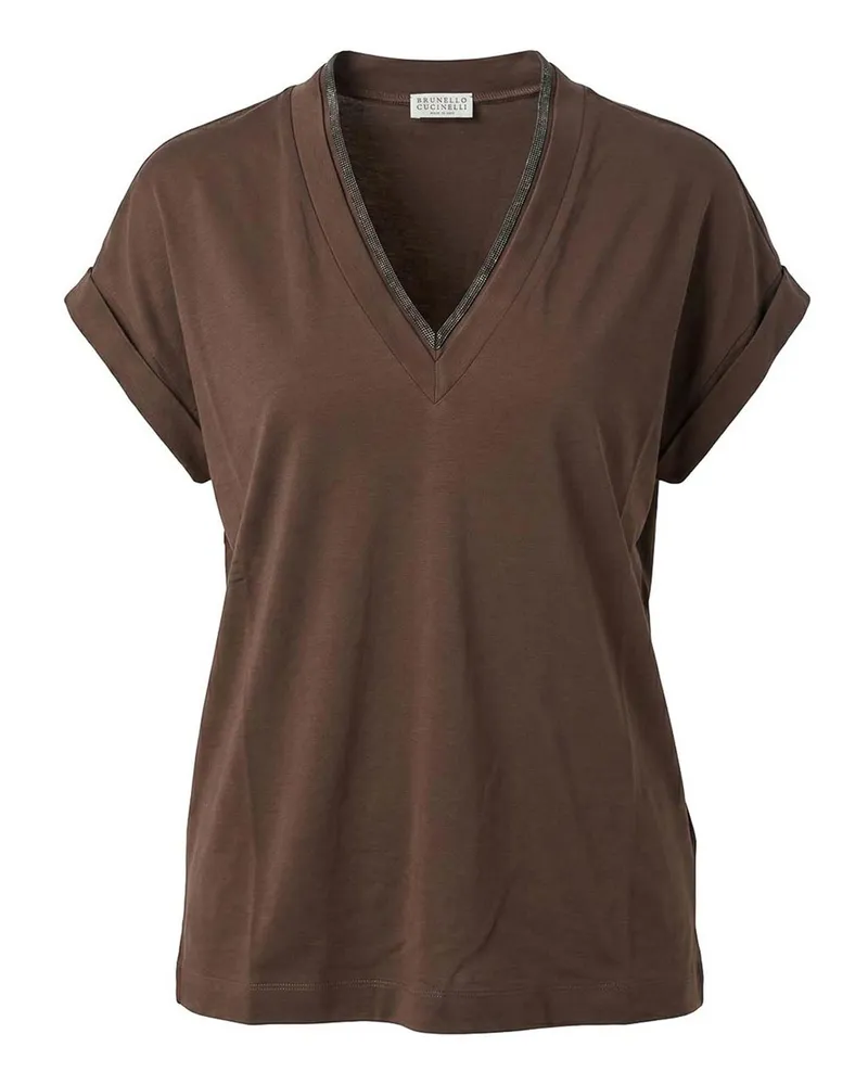 Brunello Cucinelli T-Shirt - Dunkelbraun Dunkelbraun