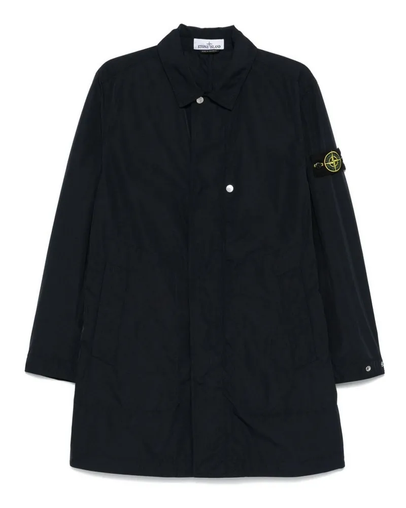 Stone Island Langer Mantel - Blau Blau