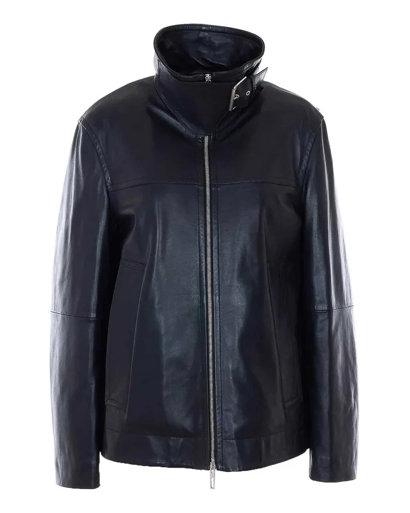 SPORTMAX Lederjacke - Schwarz Schwarz