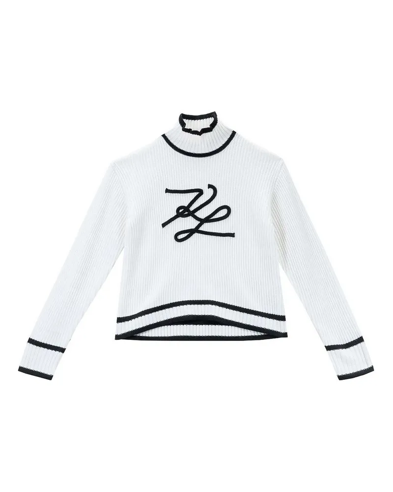 Karl Lagerfeld Rundhalspullover - Weiß Weiß