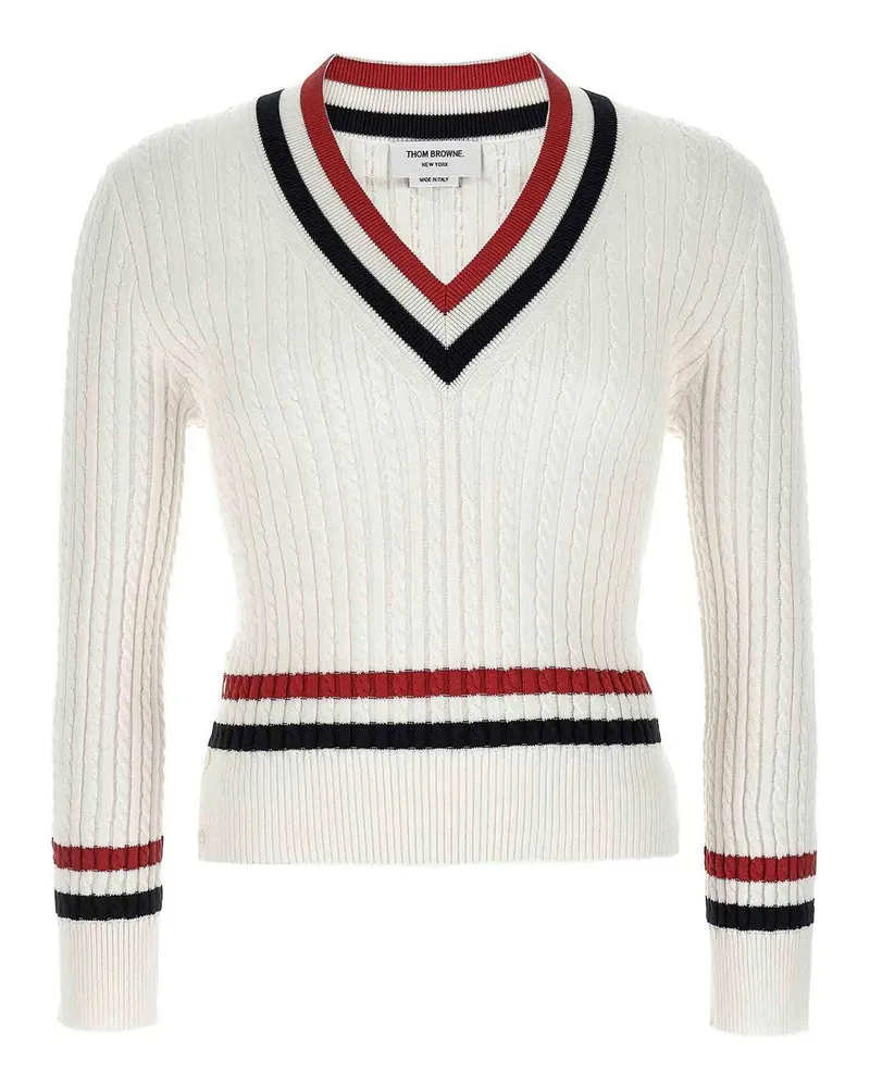 Thom Browne Rundhalspullover - Weiß Weiß