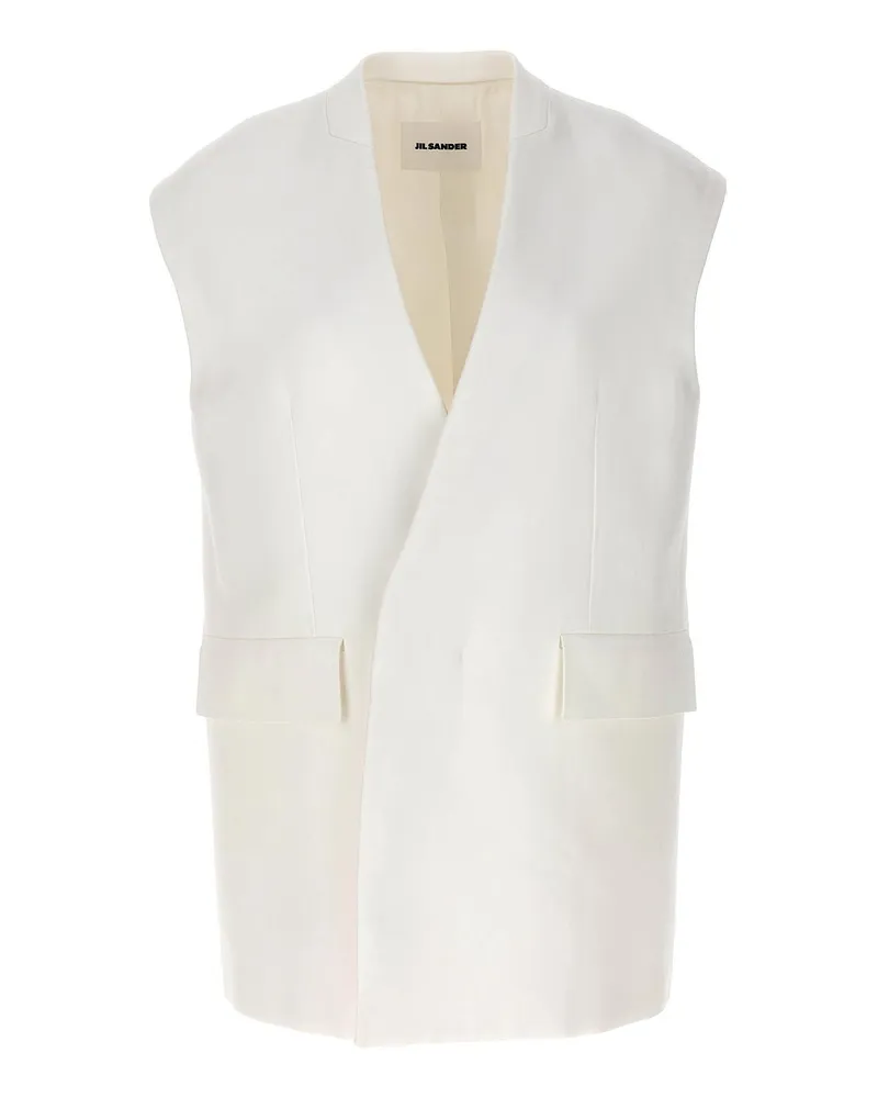 Jil Sander Weste - Weiß Weiß