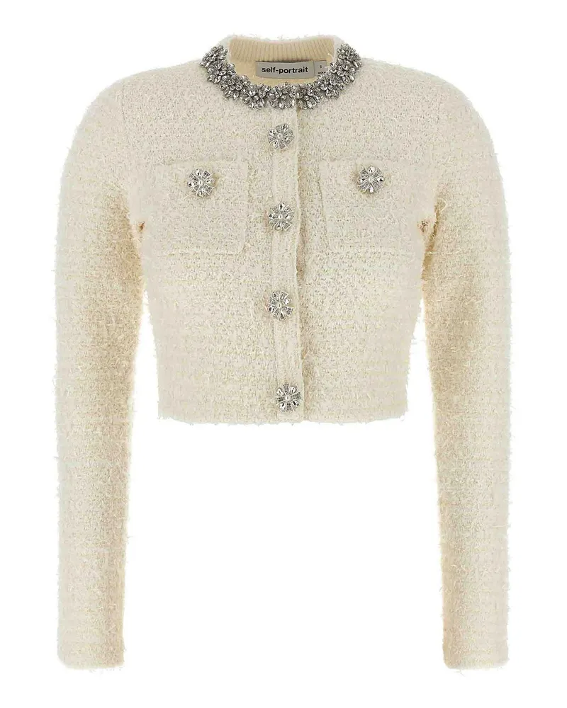 Self-Portrait Cardigan - Weiß Weiß
