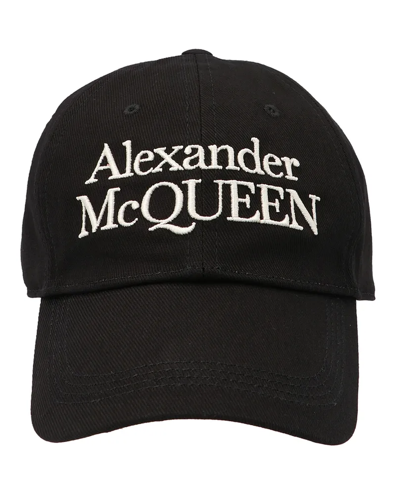 Alexander McQueen Hut mit Logo Schwarz