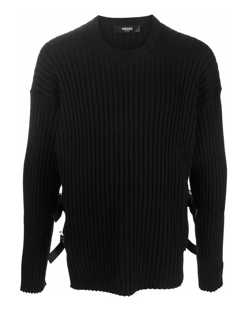 Versace Rundhalspullover - Schwarz Schwarz