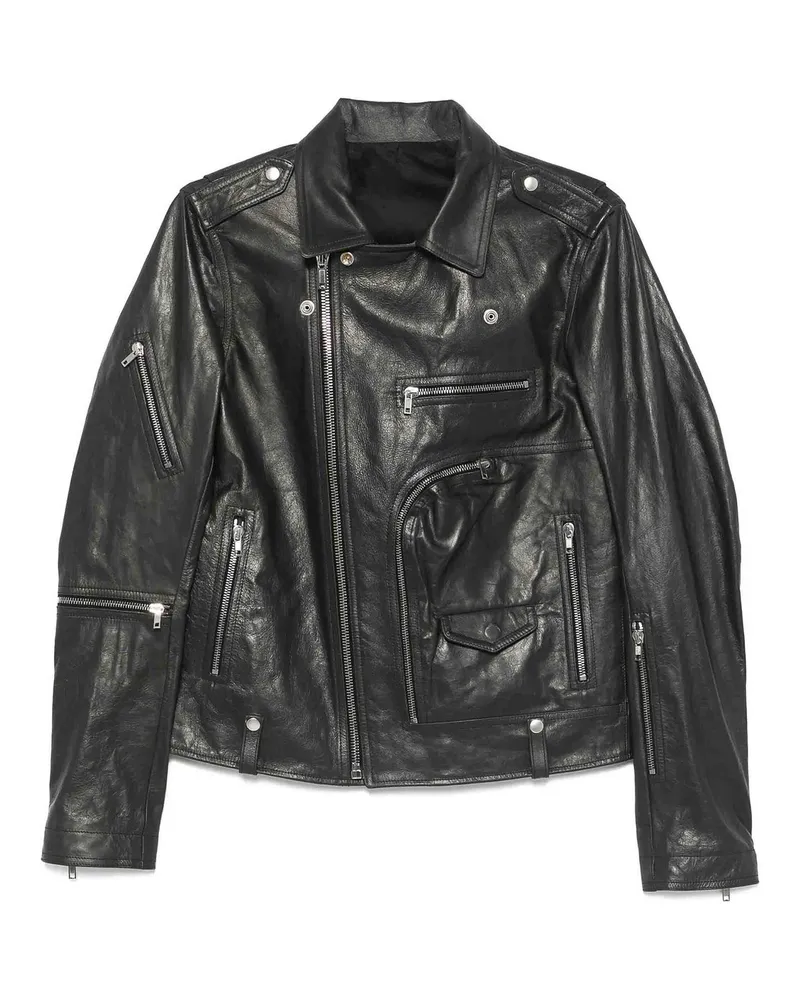 Rick Owens Lederjacke - Schwarz Schwarz