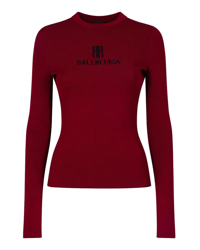 Balenciaga Rundhalspullover - Rot Rot