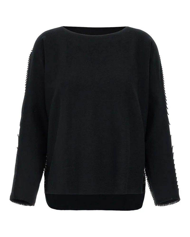 Issey Miyake Rundhalspullover - Schwarz Schwarz