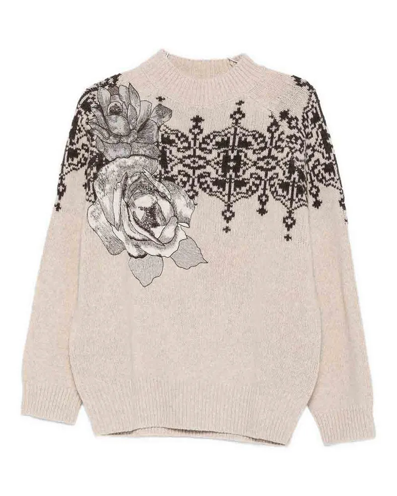 Blumarine Rundhalspullover - Braun Braun