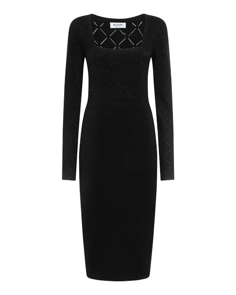 Blumarine Knielanges Kleid - Schwarz Schwarz
