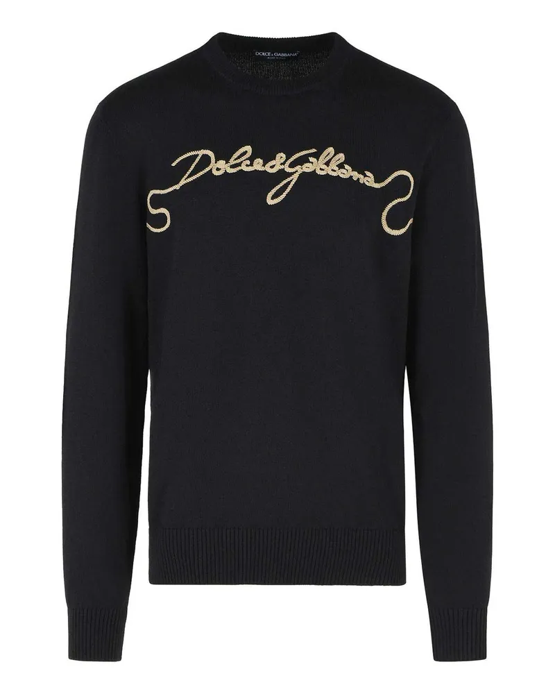 Dolce & Gabbana Rundhalspullover - Schwarz Schwarz