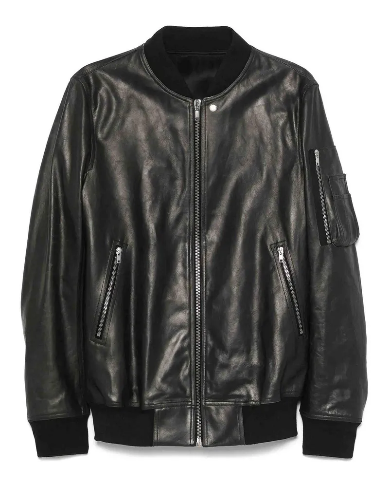 Rick Owens Lederjacke - Schwarz Schwarz