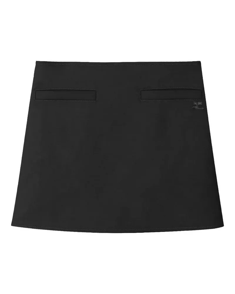 Courrèges Minirock - Schwarz Schwarz