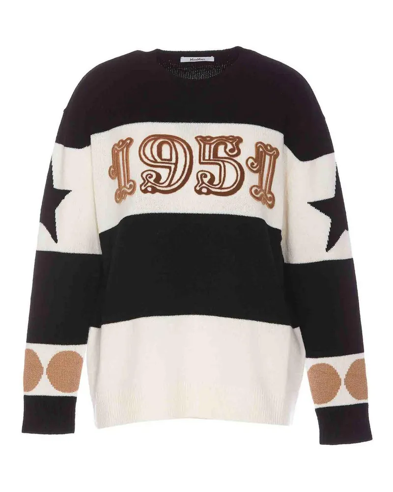 Max Mara Rundhalspullover - Schwarz Schwarz