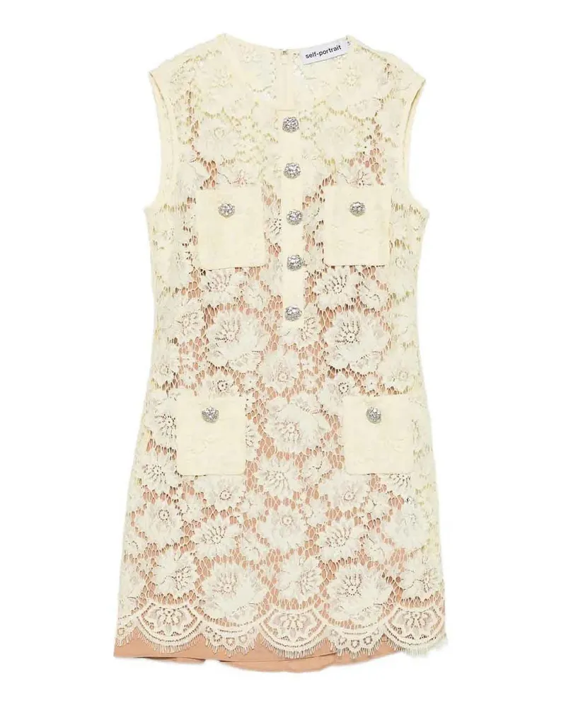 Self-Portrait Kurzes Kleid - Gelb Gelb