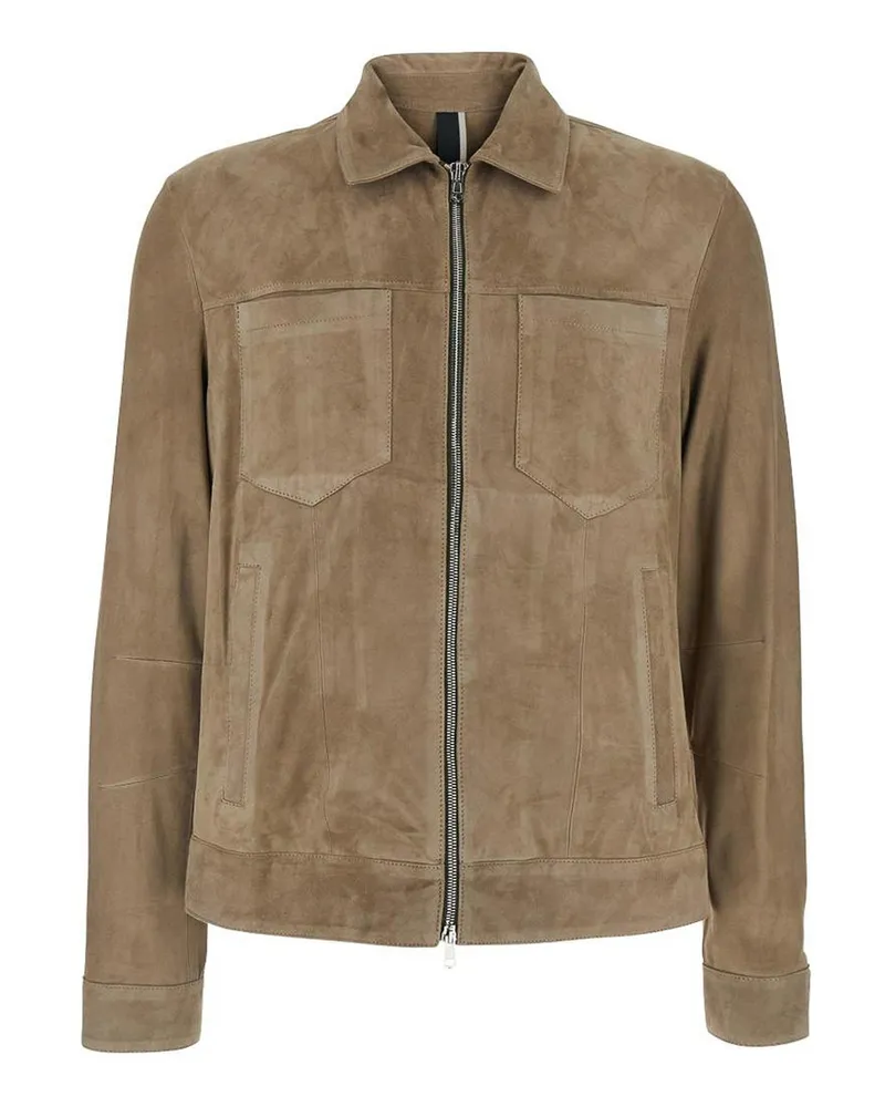 Low Brand Lederjacke - Braun Braun