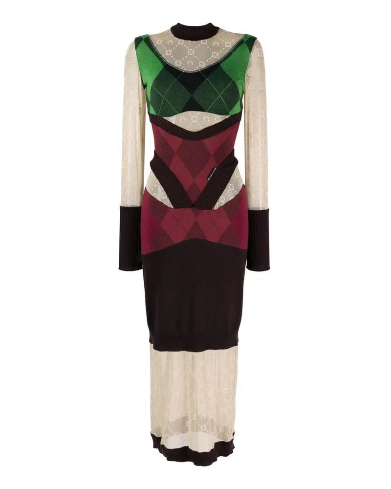 Marine Serre Maxikleid - Grün Grün