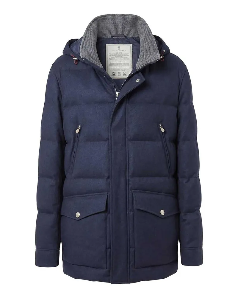 Brunello Cucinelli Daunenmantel - Blau Blau