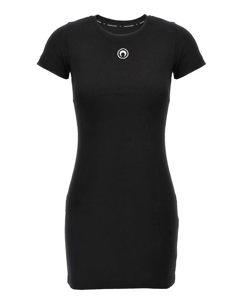 Marine Serre Knielanges Kleid - Schwarz Schwarz