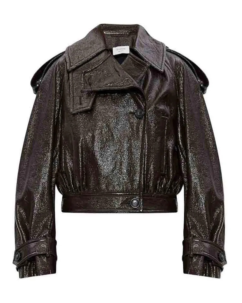SPORTMAX Lederjacke - Braun Braun