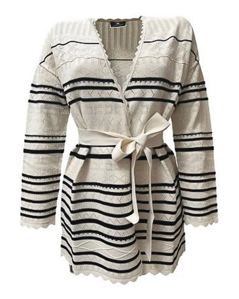 Elisabetta Franchi Rundhalspullover - Weiß Weiß