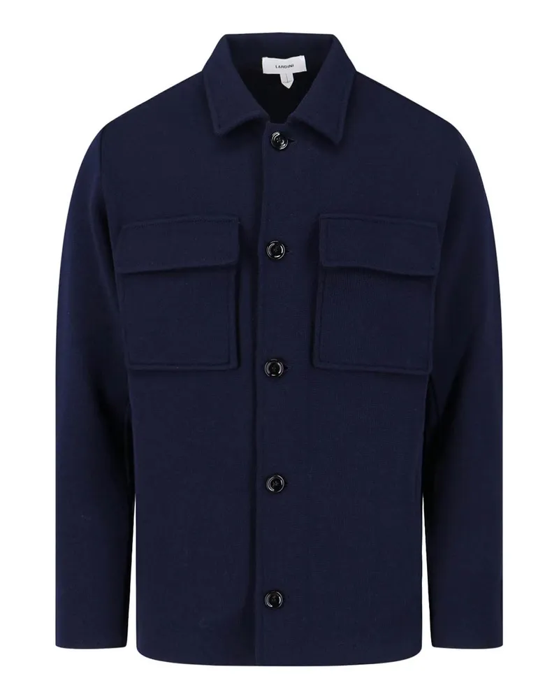 LARDINI Knielanger Mantel - Blau Blau