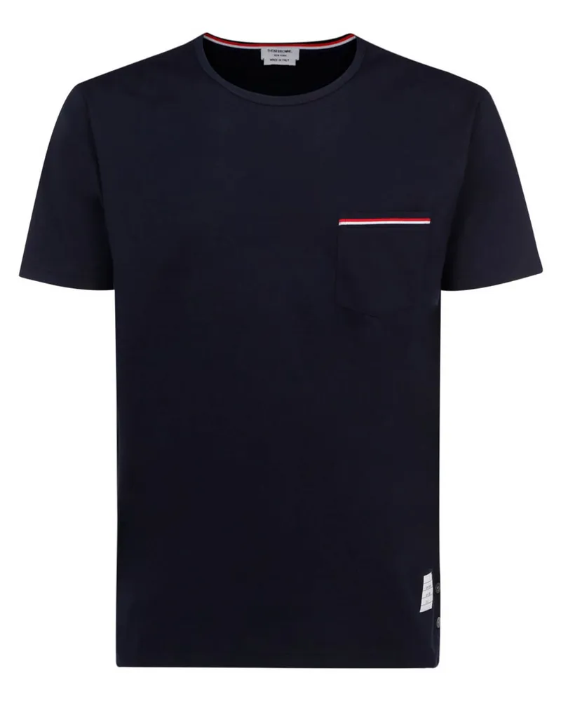 Thom Browne T-Shirt - Gestreift Dunkelblau