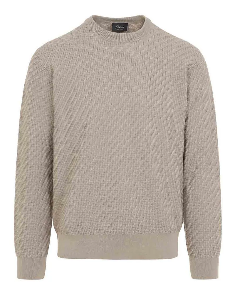 Brioni Rundhalspullover - Beige Beige