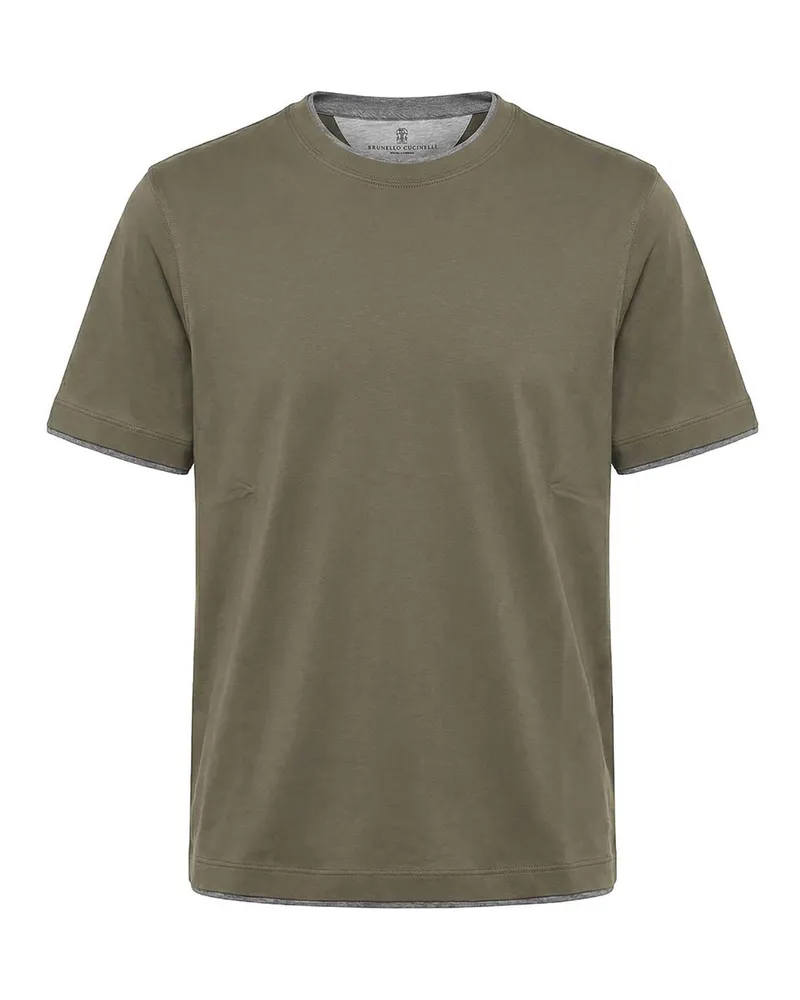 Brunello Cucinelli T-Shirt - Dunkelgrün Dunkelgrün