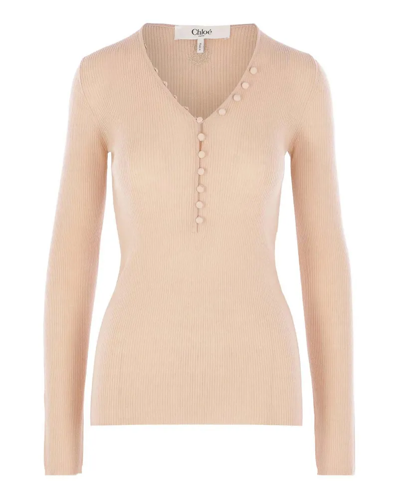 Chloé Rundhalspullover - Beige Beige