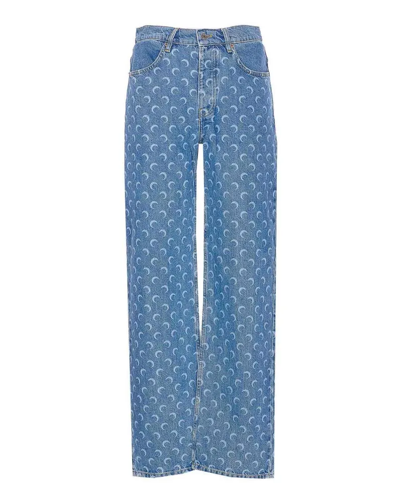 Marine Serre Straight Leg Jeans - Blau Blau