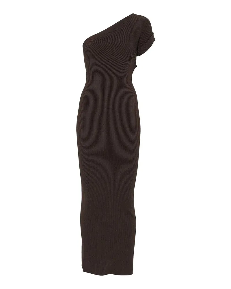 Max Mara Knielanges Kleid - Weiß Braun
