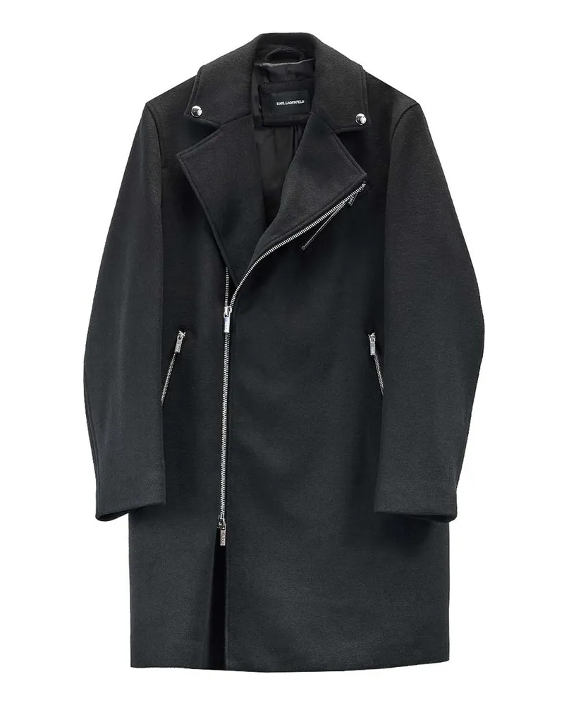 Karl Lagerfeld Knielanger Mantel - Schwarz Schwarz