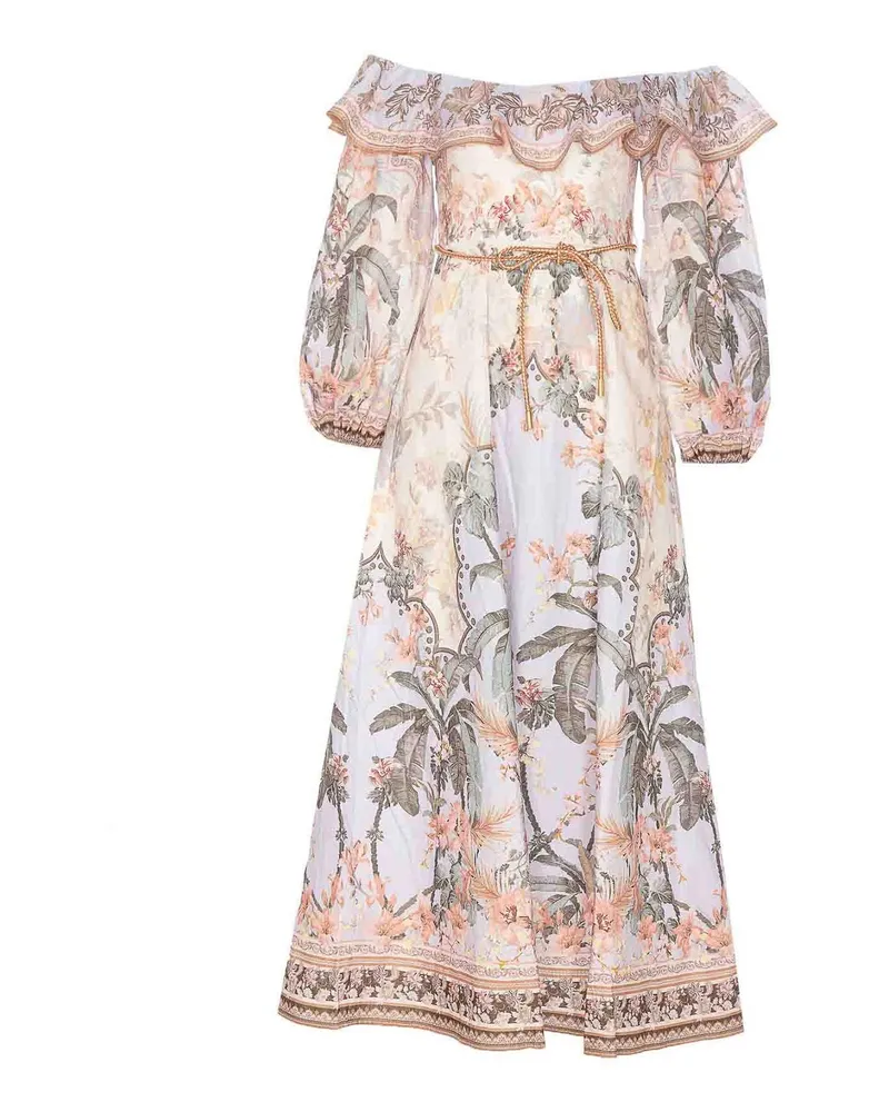Zimmermann Knielanges Kleid - Bunt Bunt
