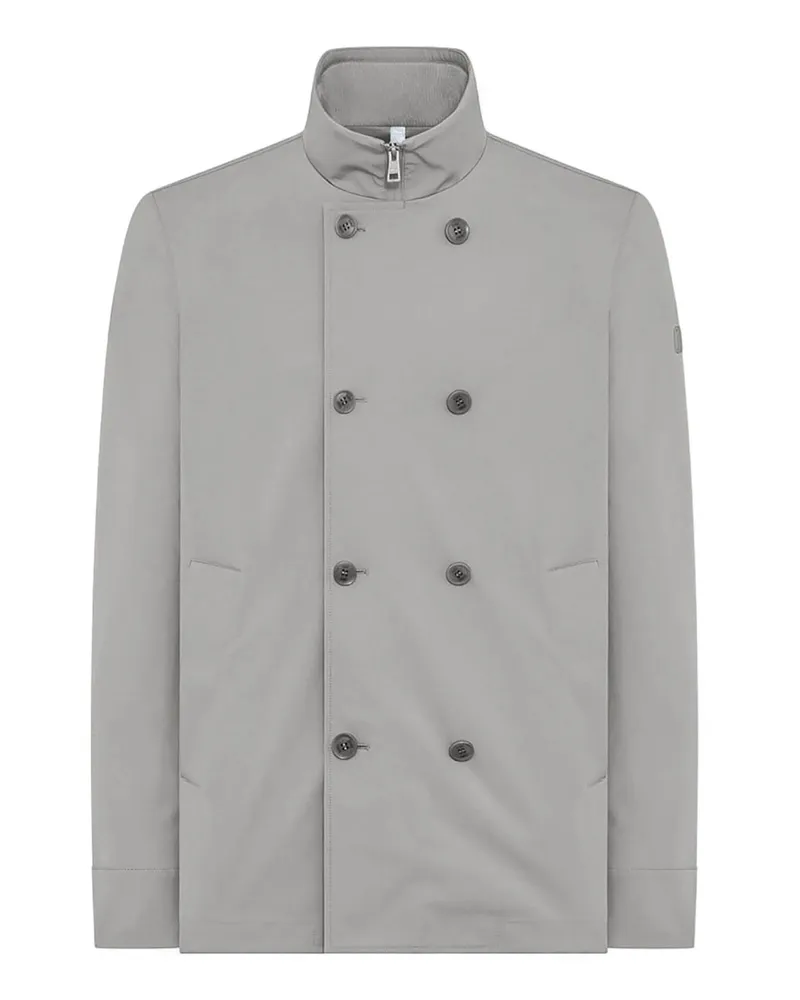 DUNO Knielanger Mantel - Grau Grau