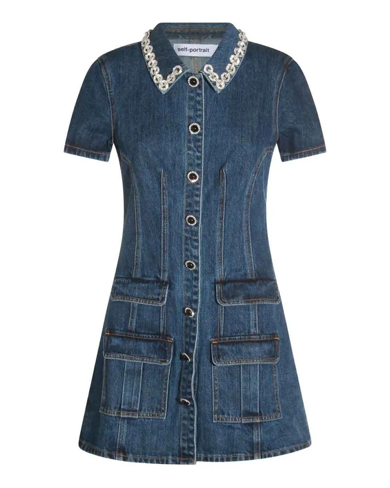 Self-Portrait Kurzes Kleid - Blau Blau