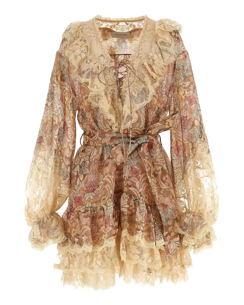 Zimmermann Knielanges Kleid - Beige Beige