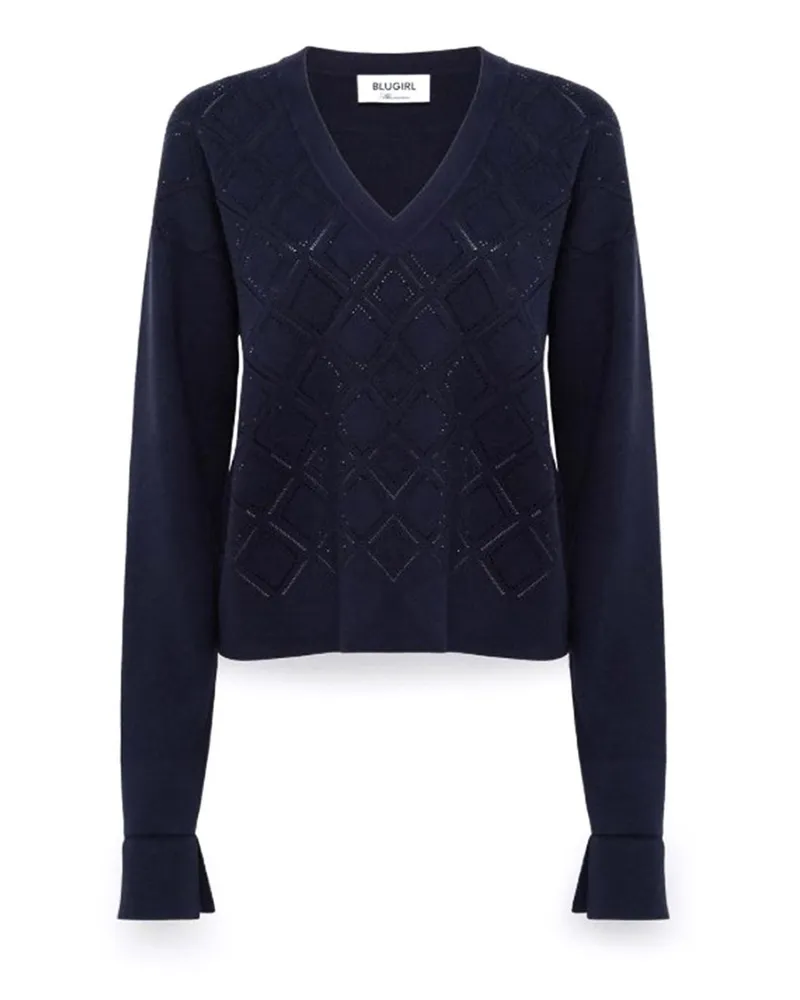 Blumarine Rundhalspullover - Blau Blau