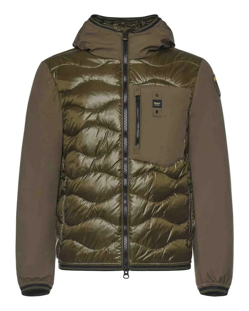 Blauer Daunenjacke - Bunt Bunt