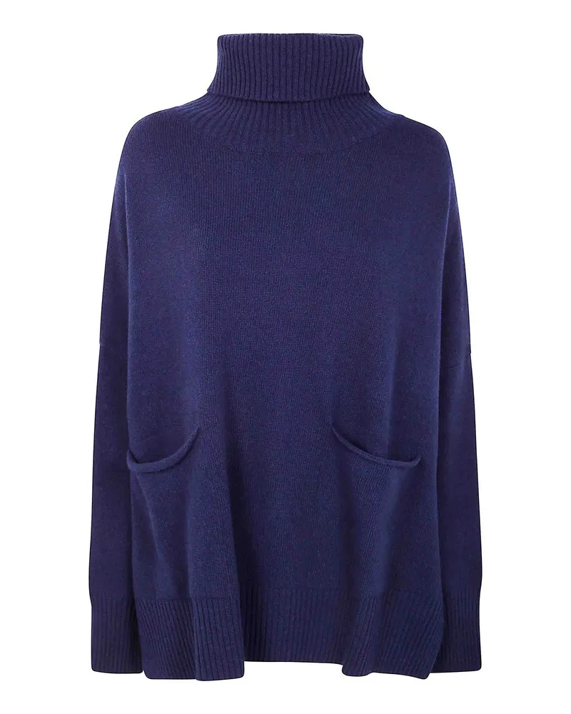 MA'RY'YA Rollkragenpullover - Blau Blau