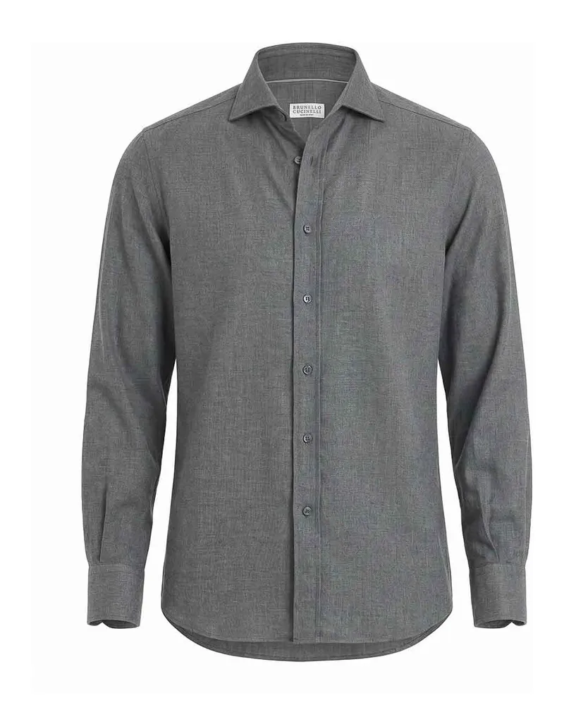 Brunello Cucinelli Hemd - Dunkelgrau Dunkelgrau