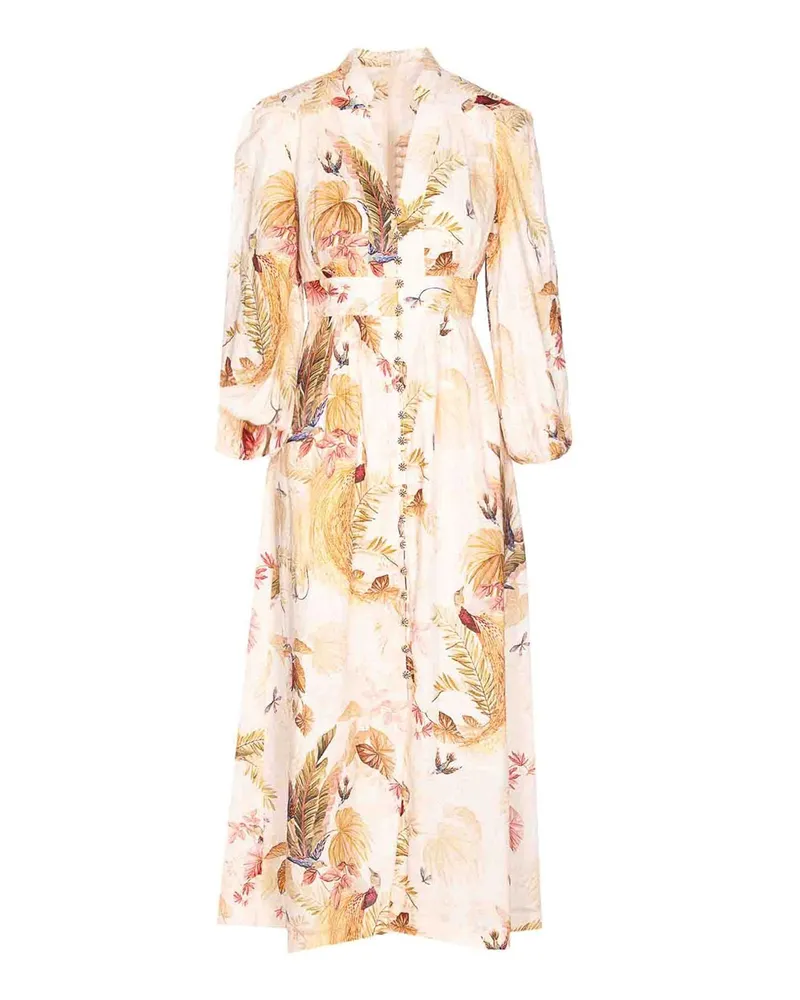 Zimmermann Knielanges Kleid - Weiß Weiß